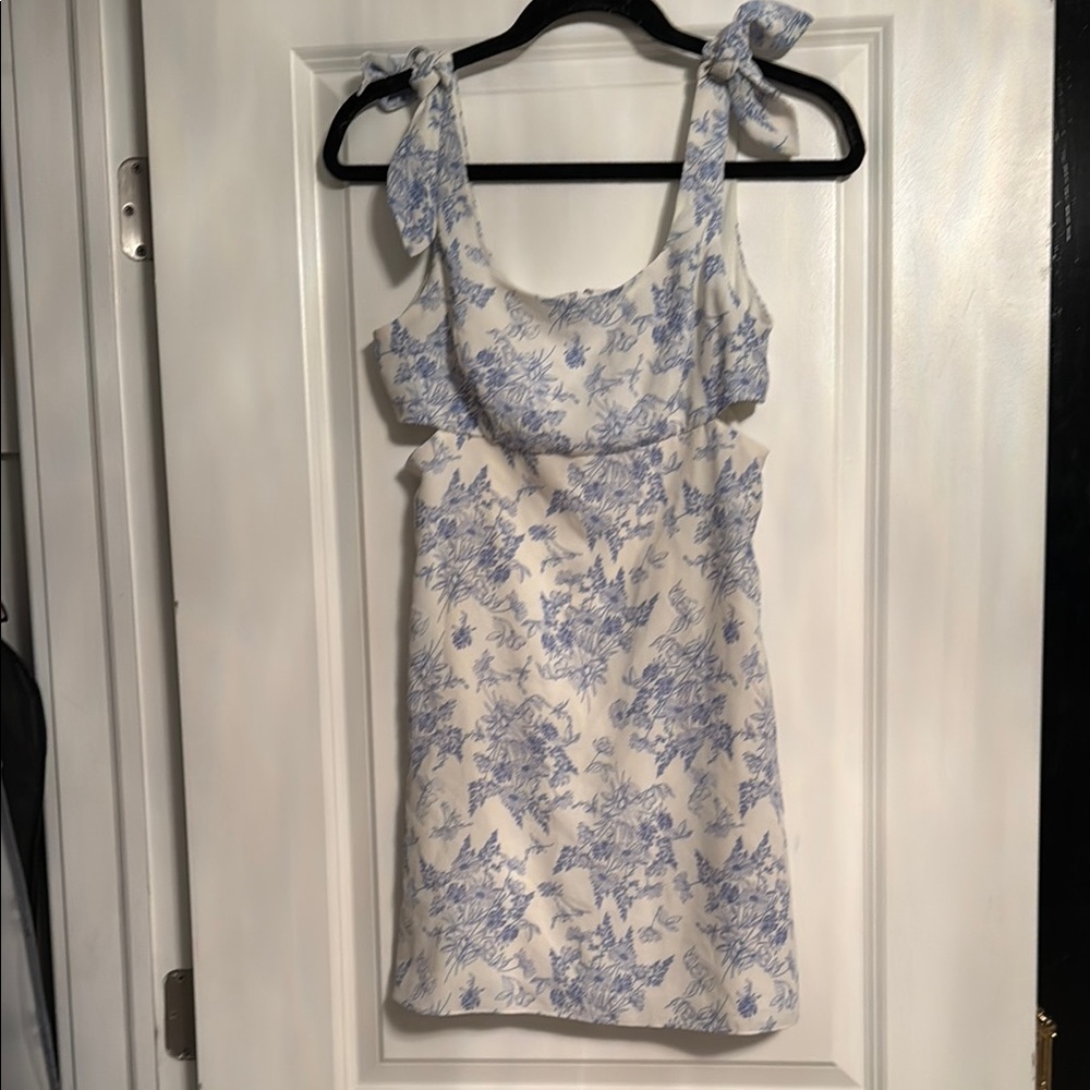Floral Blue and White Dress